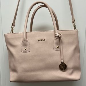 Furla Light Pink Tote Leather Bag